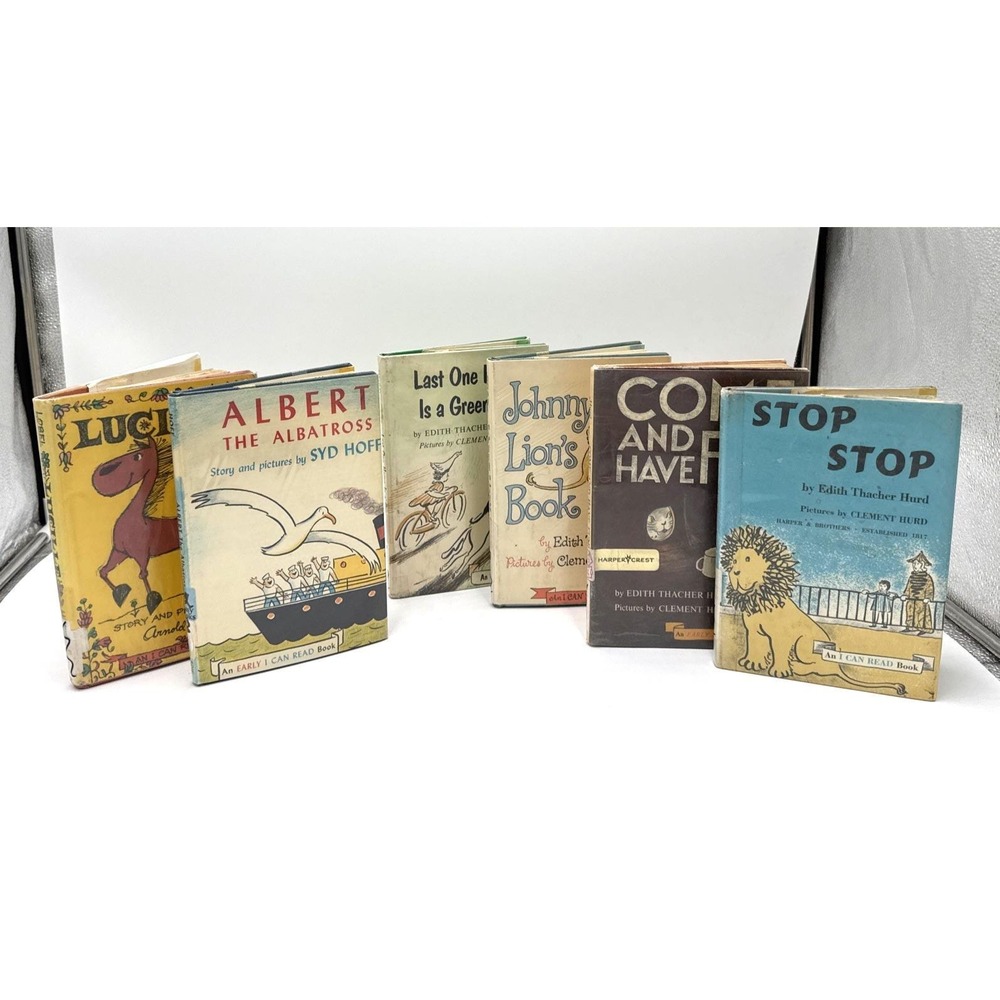An I Can Read Books Lot of  6 HC Hurd Loeb Hoff  Mylar Covers VTG Ex-Lib